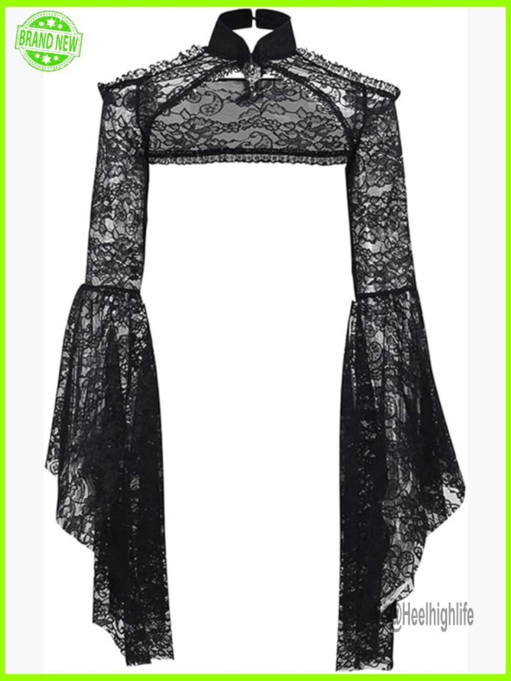 Goth Mesh Crop Top Long Sleeve See Through Y2k Festival Blouse
